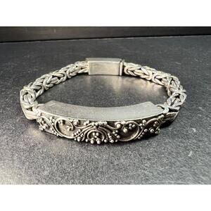 Sterling Silver Borobudur Byzantine Bracelet 7.75–8” 52.19g 925